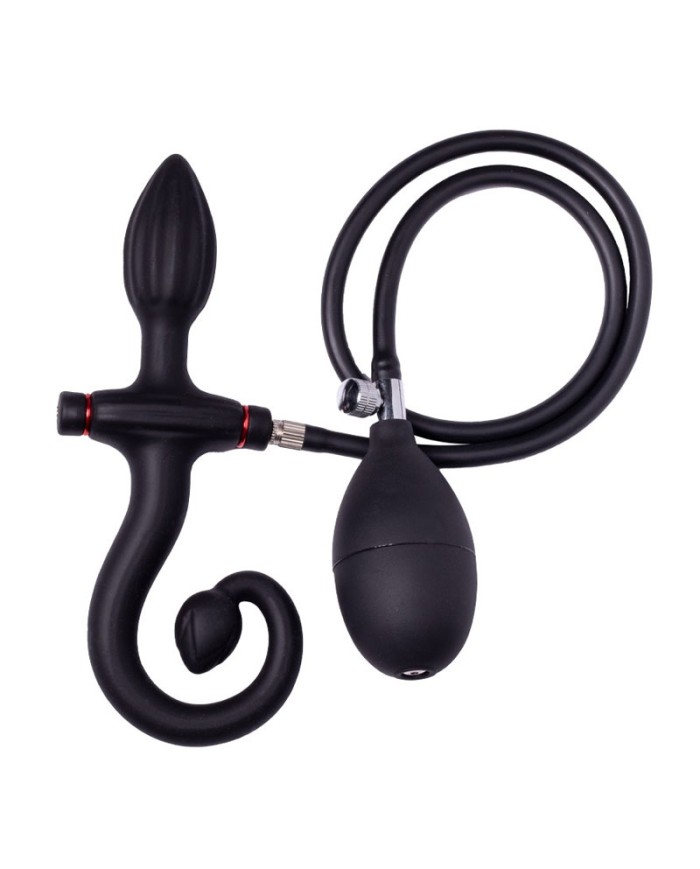 Rimba Silicone Inflatable Anal Plug With Handle Pump