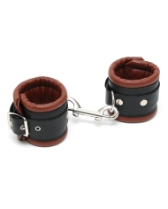 Menottes rembourrées en cuir brun - Rimba