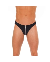 Sexy G-String mit zip (schwarz) - Rimba