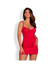 Jolierose Chemise & String (rosso) - Obsessive