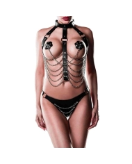 BDSM Harness set 3pces. - Grey Velvet 14503