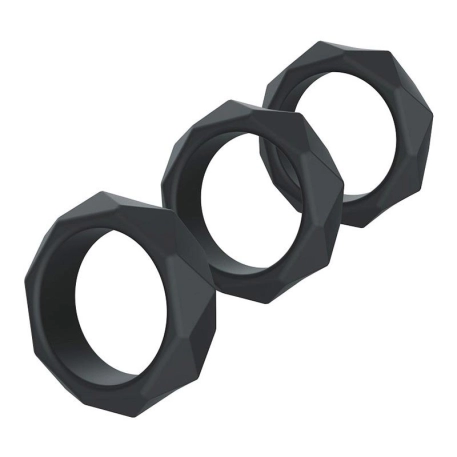 Pack of 3 silicone penis rings - Hidden Desire Extreme