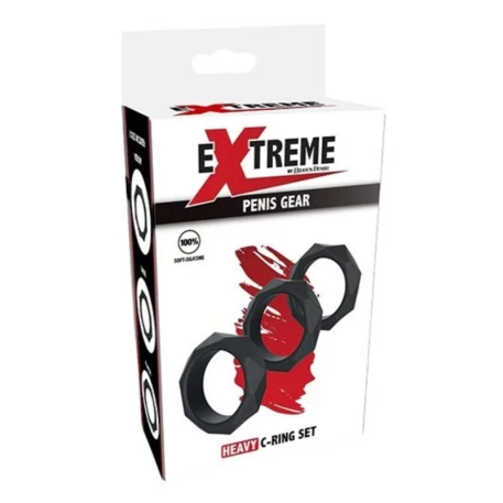 Confezione da 3 anelli per pene in silicone - Hidden Desire Extreme