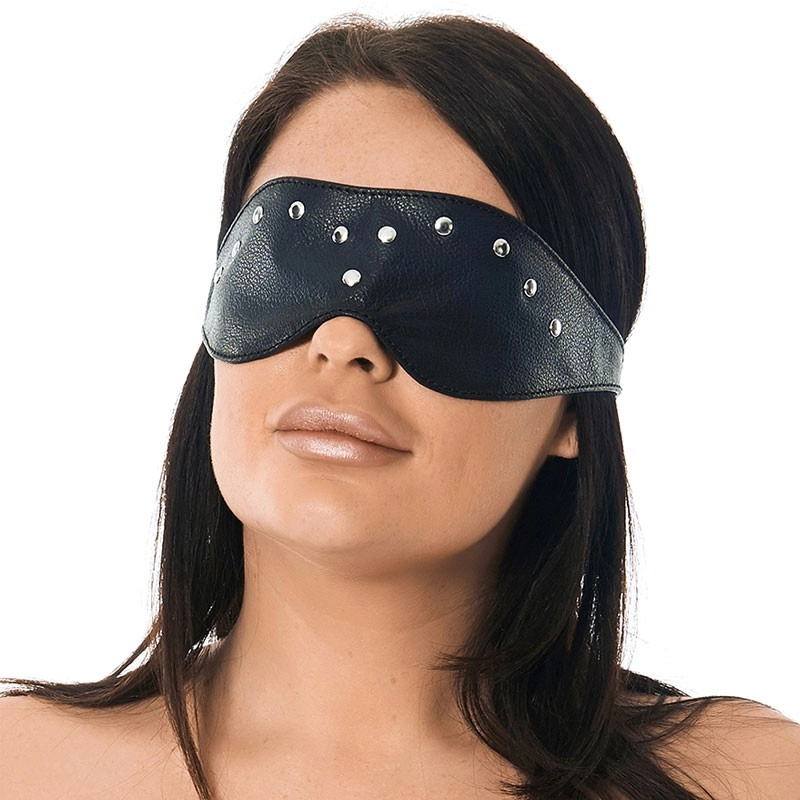 Masque BDSM en cuir avec rivets - Rimba
