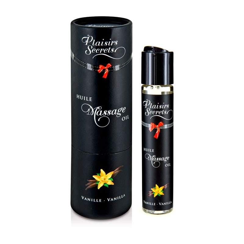 Huile de massage comestible Vanille - Plaisirs Secrets
