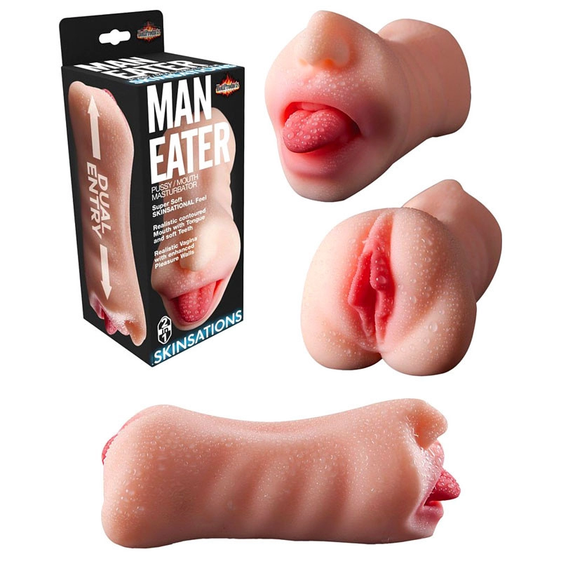 Masturbatore 2 en 1 (Bouche et vagin) - Man Eater Skinsations