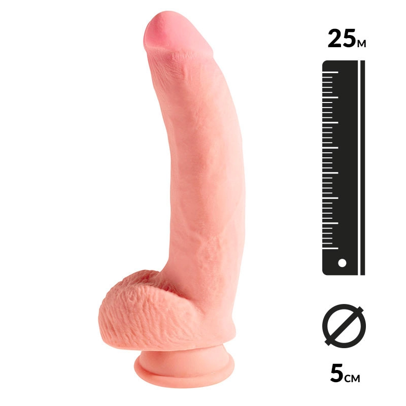 Realistischer Dildo mit Hodensack 3D 25cm - King Cock