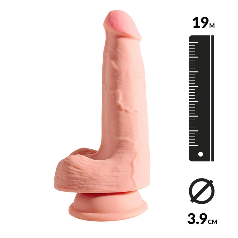Realistic Cock with scrotum 3D 19cm - King Cock