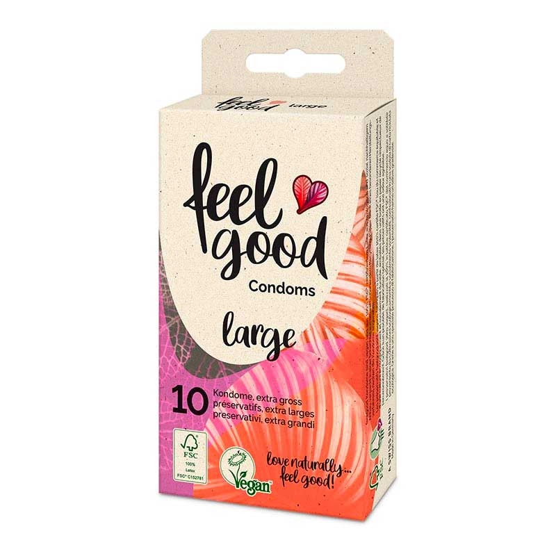 Vegan Large Condoms (10 Condoms) - Feelgood