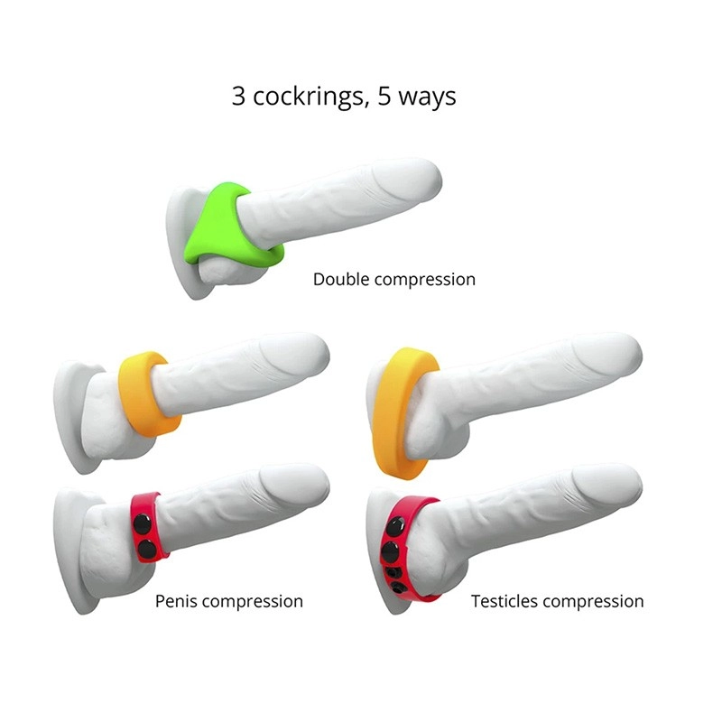 Kit d'anneaux péniens (3 pièces) - Love to Love Neon Ring