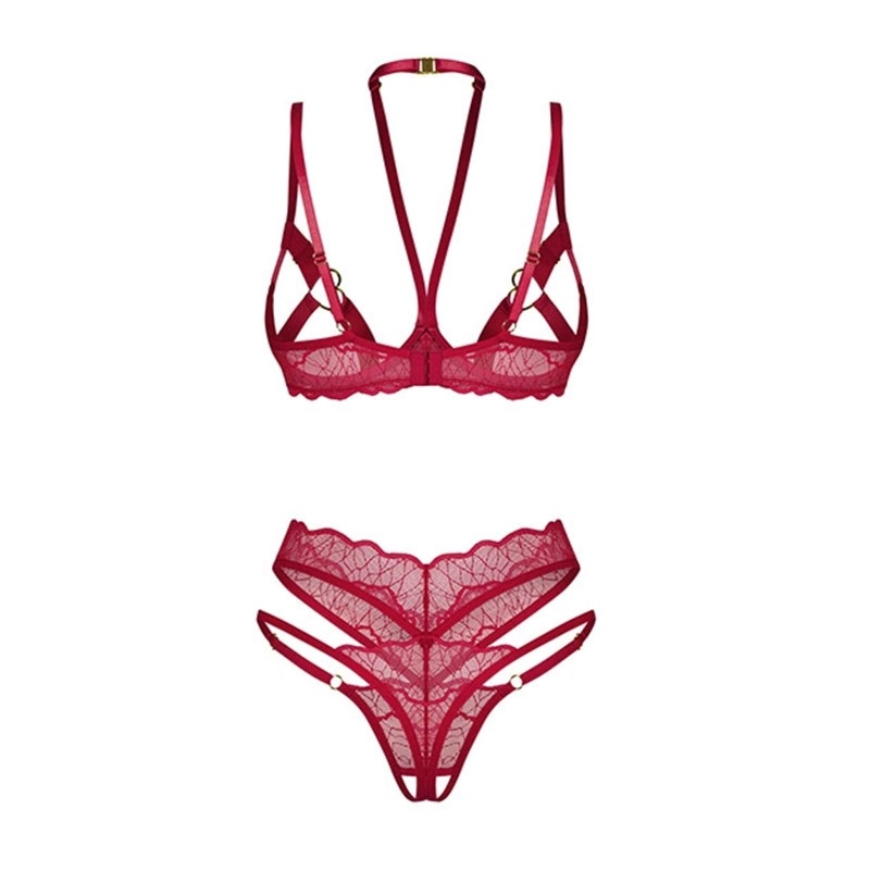 Ensemble sexy ouvert Cupide Desir (Rouge) - Obsessive